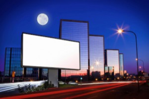 blank billboard at night in city: SEO Medical, Medical Online Marketing Blog